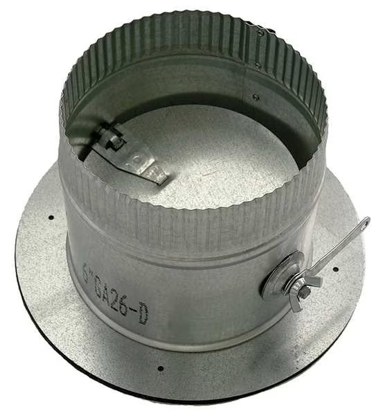 Duct Collar w/Damper 8 in W, 6 in H, Greenseam, Mfr#: GR6POCR5GA24D
