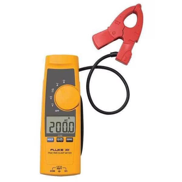 Clamp Meter, Backlit LCD, 200 A, 0.7 in (18 mm) Jaw Capacity, Fluke, Mfr#: FLUKE-365