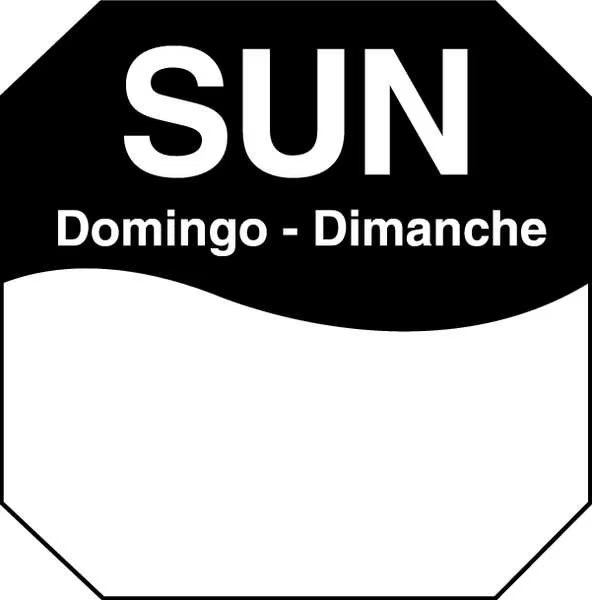 Day Label, Sunday, 3-1/9 In. W, PK1000, Daymark, Mfr#: 1100607