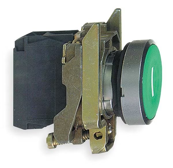 Non-Illuminated Push Button, 22 mm, 1NO, Green, Schneider Electric, Mfr#: XB4BA3311