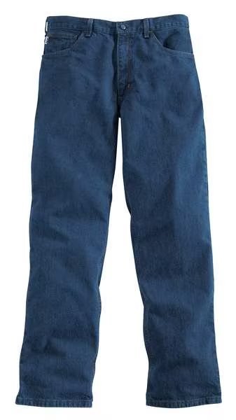 Pants, Blue, Cotton, 38 x 30 In., Carhartt, Mfr#: FRB100-DNM 38 30