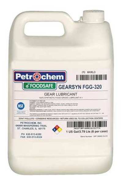 1 gal Gear Oil Can 320 ISO Viscosity, 90 SAE, Bright and Clear, Petrochem, Mfr#: GEARSYN FGG-320-001