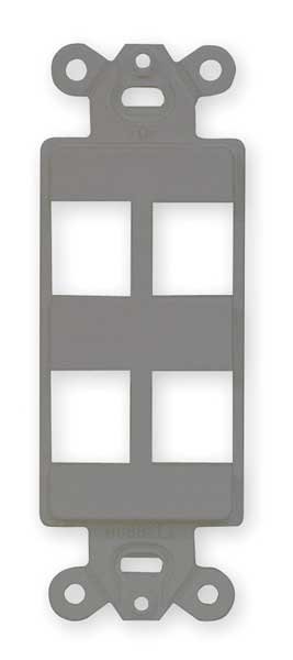 Outlet Frame, 4 Port, ISF Decorator Outlet, Hubbell Premise Wiring, Mfr#: ISF4GY