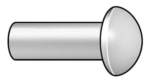 Solid Rivet, Round Head, 0.1563 in Dia., 0.5 in L, Stainless Steel Body, 100 PK, EnjoyTool Select, Mfr#: 35F0508-EA-100