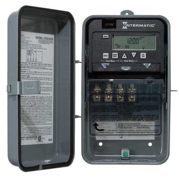 Electronic Timer, 24 hr, SPST, Intermatic, Mfr#: ET1125C