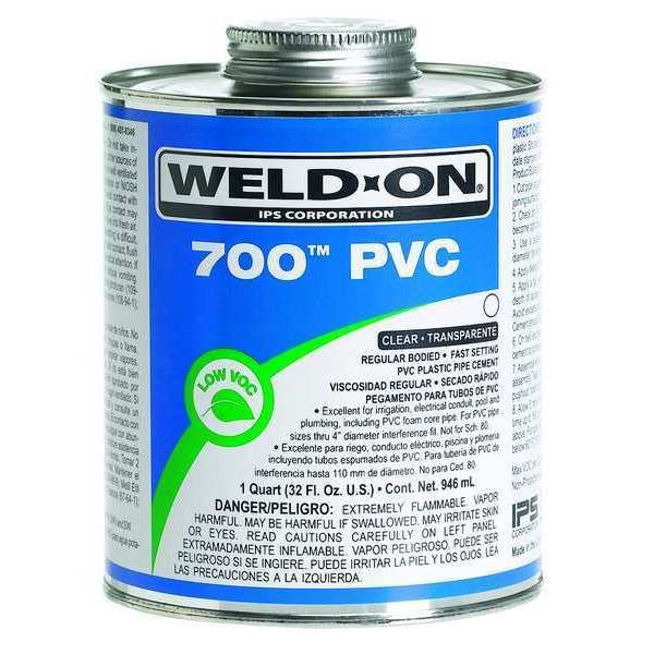 PVC Clear Regular Bodied 1/2 Pint, Weld-On, Mfr#: 13970