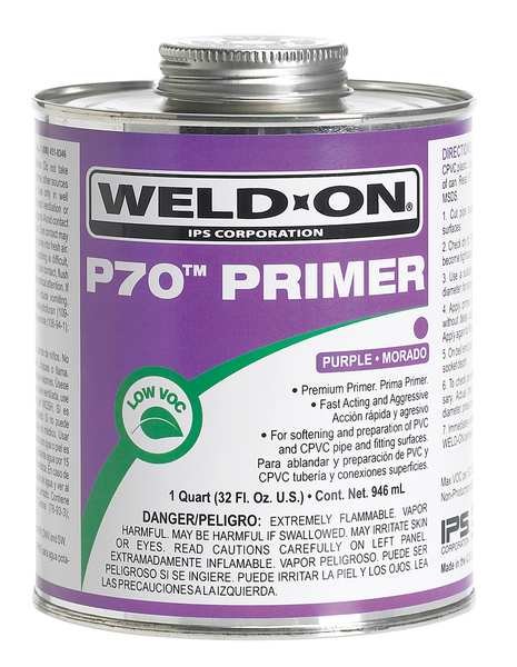 P-70 Purple Primer PVC/CPVC Pint, Weld-On, Mfr#: 13995