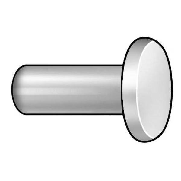 Solid Rivet, Flat Head, 0.3125 in Dia., 0.625 in L, Steel Body, 40 PK, EnjoyTool Select, Mfr#: 411010U