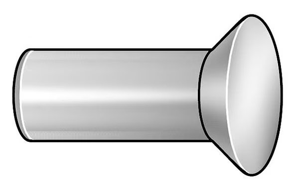 Solid Rivet, Countersunk Head, 0.125 in Dia., 0.5 in L, Stainless Steel Body, 100 PK, EnjoyTool Select, Mfr#: 27F0408.1-EA100
