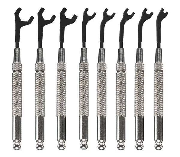 Open End Wrench Set, 30 Deg, 2.5-7mm, 8 Pc, Moody Tool, Mfr#: 58-0161