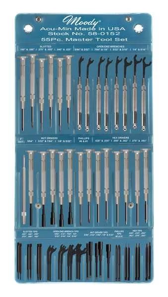 Precision Screwdriver Set, Combo, 55 pcs., Moody Tool, Mfr#: 58-0152