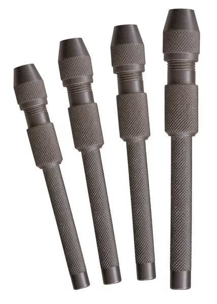 Hollow Core Pin Vise Set, 0-.187 In, 4 Pc, Moody Tool, Mfr#: 58-0196