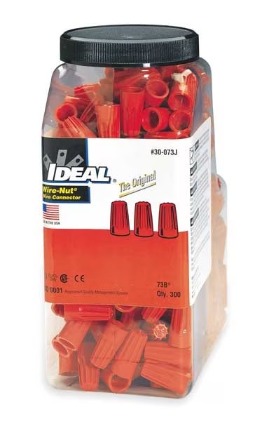 Twist On Wire Connector, 22-14 AWG, PK300, Ideal, Mfr#: 30-073J