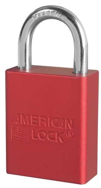 Lockout Padlock, KA, Red, 1-7/8"H, PK6, American Lock, Mfr#: A1105KAS6RED