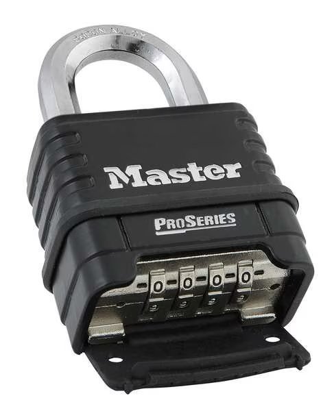 Combination Padlock, Bottom, Black/Silver, Master Lock, Mfr#: 1178D