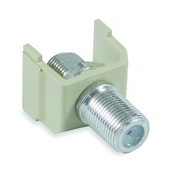 Hubbell SFFEX Video Adapter - 1 x F Connector Video Female - 1 x F Connector Video Female - Nickel Connector - Electric Ivory, Hubbell Premise Wiring, Mfr#: SFFEX