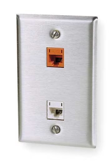 Hubbell SSF12 2 Socket Faceplate - 2 x Total Number of Socket(s) - 1-gang, Hubbell Premise Wiring, Mfr#: SSF12
