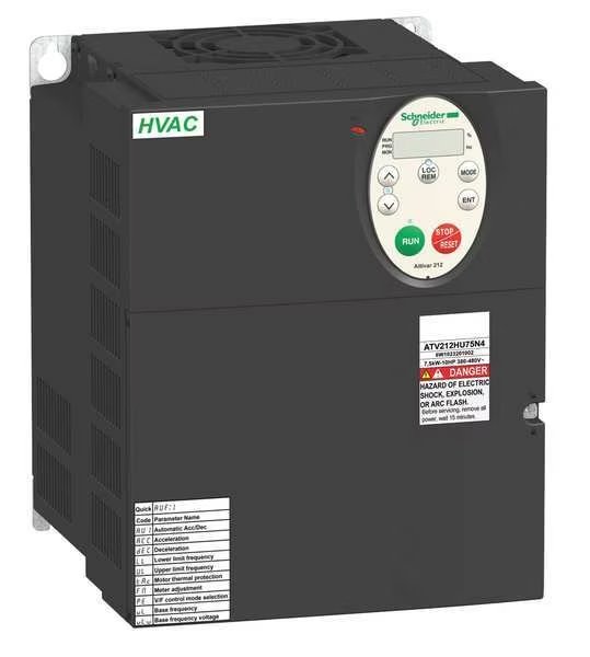 Variable Frequency Drive, 10 HP, 400-480V, Altivar 212 AC Drive, Schneider Electric, Mfr#: ATV212HU75N4