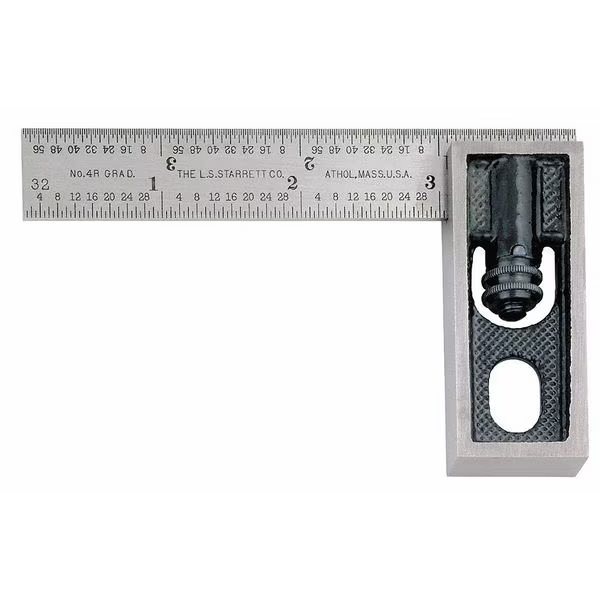 Double Square, 3-1/2x9/16 In, 4R Grad, 2 Pc, Starrett, Mfr#: 13A
