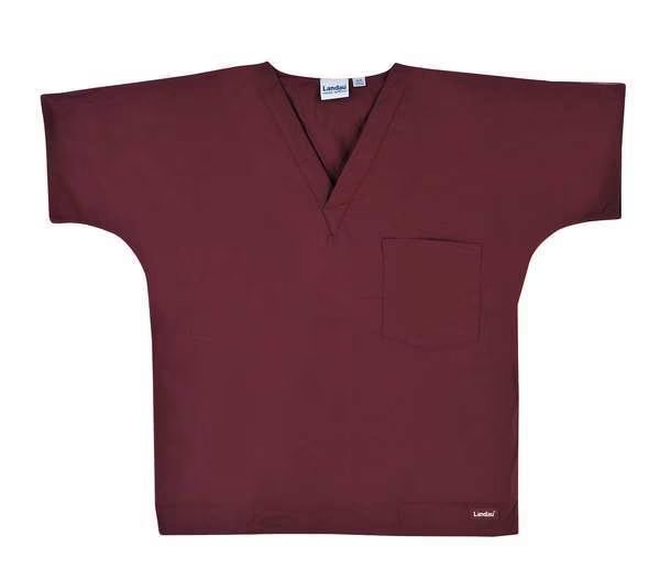 Scrub Shirt, S, Wine, Unisex, Landau, Mfr#: 7502RWPSM