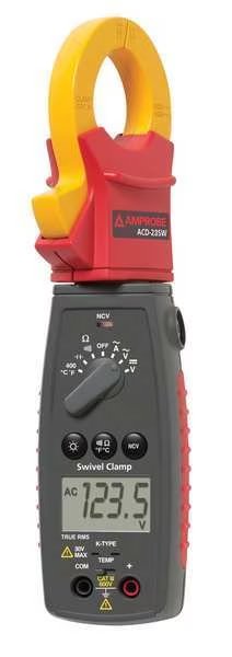 Clamp Meter, LCD, 400 A, 1.2 in (30 mm) Jaw Capacity, Cat III 600V Safety Rating, Amprobe, Mfr#: ACD-23SW