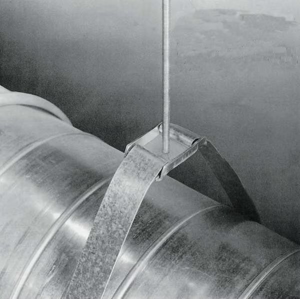 Steel Round Duct Strap Hanger, Up to 50", PK5, Ductmate, Mfr#: GRDM4703GA