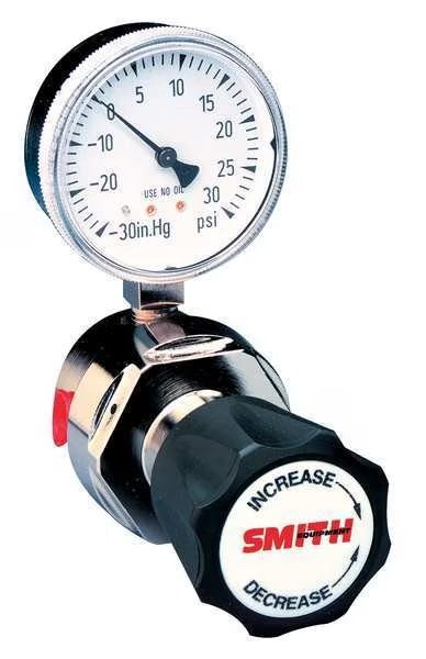 High Purity Gas Regulator, Single Stage, 1/4 in FNPT, 15 psi, Use With: Inert, Non-Corrosive, Smith Equipment, Mfr#: 200-0000