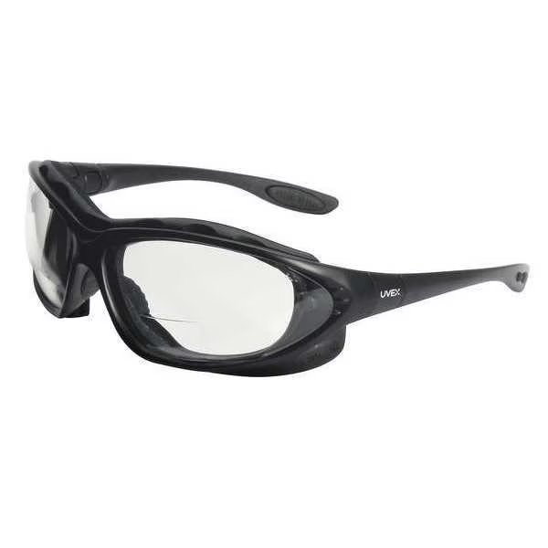 2 Black Safety Glasses With Clear Anti-Fog Lens, Honeywell Uvex, Mfr#: S0662X