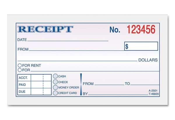 Money/Rent Receipt Book, 2-3/4x4-7/8, Tops, Mfr#: TOP46820