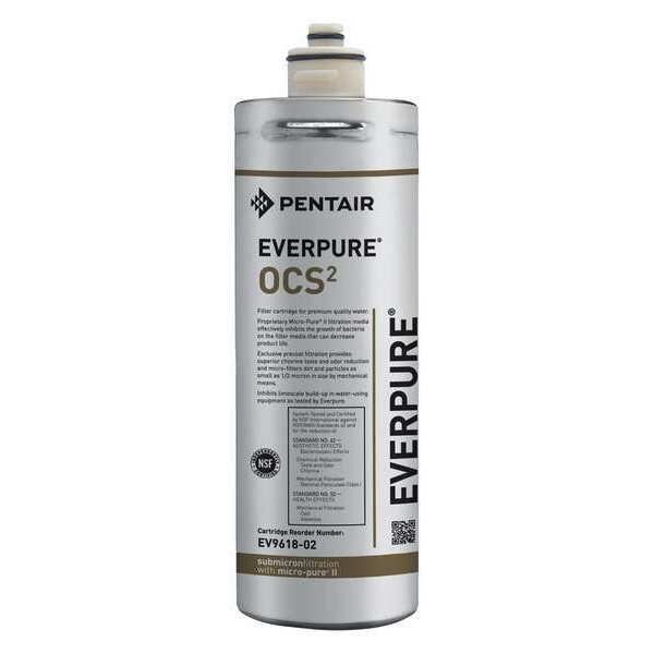 Quick Connect Filter, 0.5 gpm, 0.5 Micron, 3" O.D., 3 in H, Everpure, Mfr#: EV961807-75