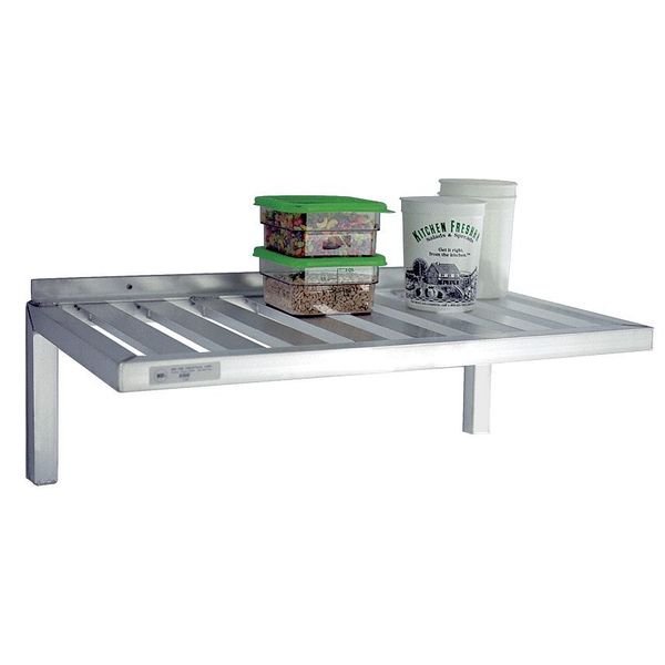 Aluminum Wall Shelf, 20"D x 60"W x 13-1/2"H, Silver, New Age, Mfr#: 1123