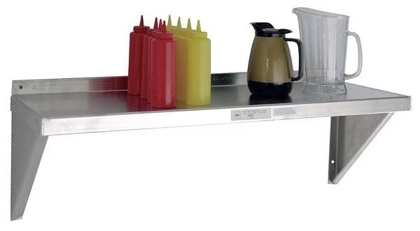 Aluminum Wall Shelf, 15"D x 36"W x 13-1/4"H, Silver, New Age, Mfr#: NS943
