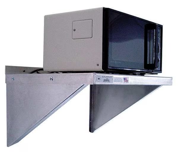 Aluminum Wall Shelf, 24"D x 24"W x 13-1/4"H, Silver, New Age, Mfr#: 95883