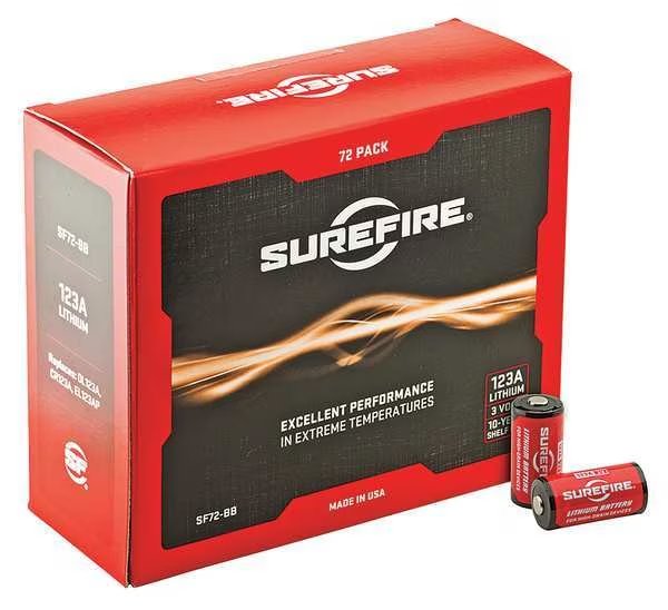 Battery, 123A, Lithium, 3V, PK72, Surefire, Mfr#: SF72-BB
