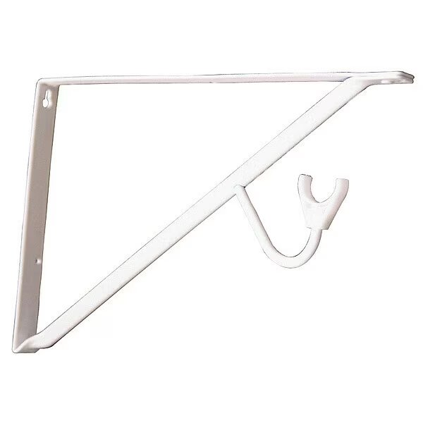 WHT Large Hvy Duty Shelf and Rod Brkt, John Sterling, Mfr#: RP-0496-WT