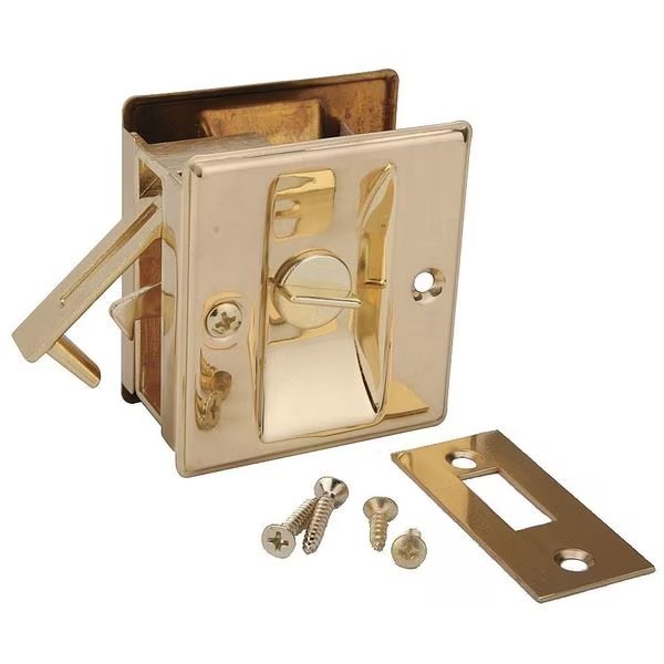 Pocket Door Privacy Lock-Bright Brass, John Sterling, Mfr#: CD-1039-US3