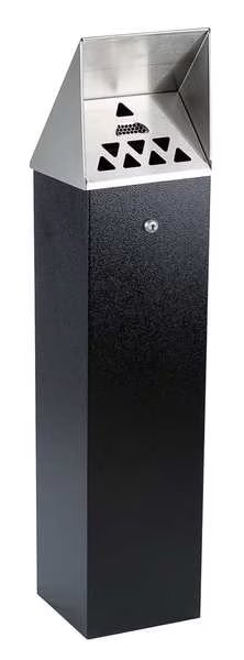 Cigarette Receptacle, 1-3/4 gal., Black, No Butts Bin Co, Mfr#: HDD04