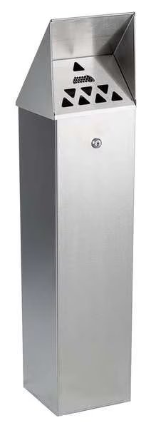 Cigarette Receptacle, 1-3/4 gal., Silver, No Butts Bin Co, Mfr#: HDD01