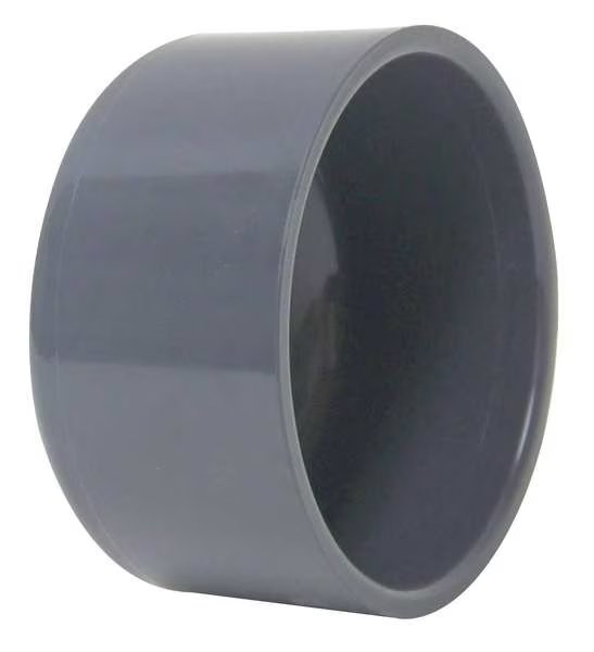 End Cap, 4 in Duct Dia, Type I PVC, 3-1/8" L x, Plastic Supply, Mfr#: PVCCA04