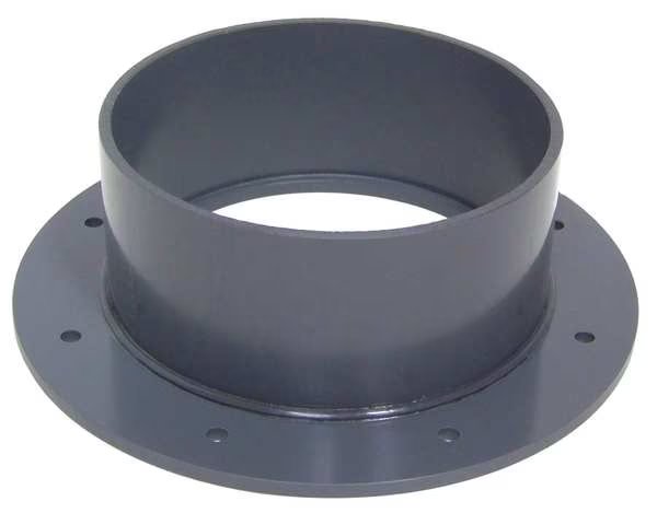 Flange, 6 in Duct Dia, Type I PVC, 10" L, 3-1/4" H, Plastic Supply, Mfr#: PVCF06