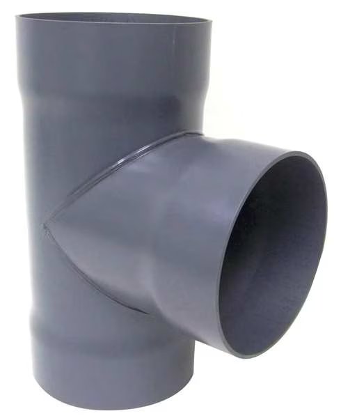 Tee, 12 in Duct Dia, Type I PVC, 22-3/4" L, Plastic Supply, Mfr#: PVCT12