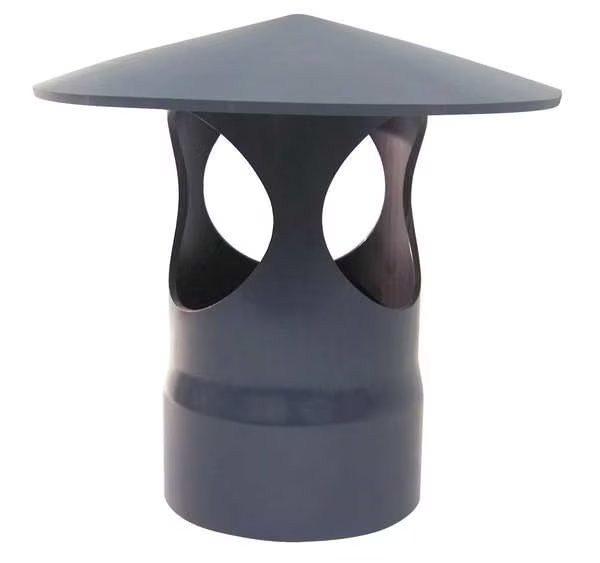 Rain Cap, 6 in Duct Dia, Type I PVC, 13" L x 12" H, Plastic Supply, Mfr#: PVCRCA06