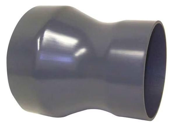 Reducer Coupling, 12 in x 10 in Duct Dia, Type I PVC, 9-3/4" L, Plastic Supply, Mfr#: PVCR12X10