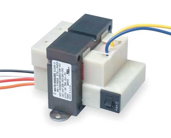 Class 2 Transformer, 75 VA, Not Rated, 85°C, 24V AC, 120/208/240V AC, White-Rodgers, Mfr#: 90-T75C3