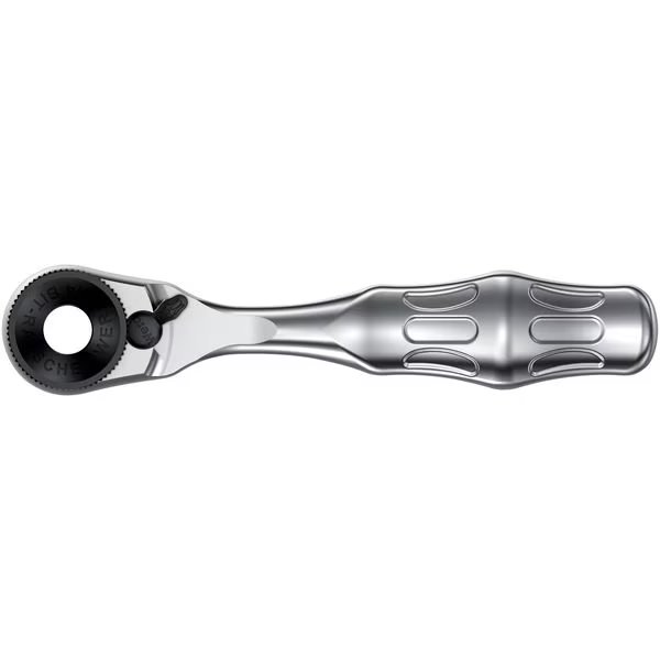 1/4" Drive 60 Geared Teeth Pear Head Style Hand Ratchet, 3-17/32" L, Satin Finish, Wera, Mfr#: 05073230001