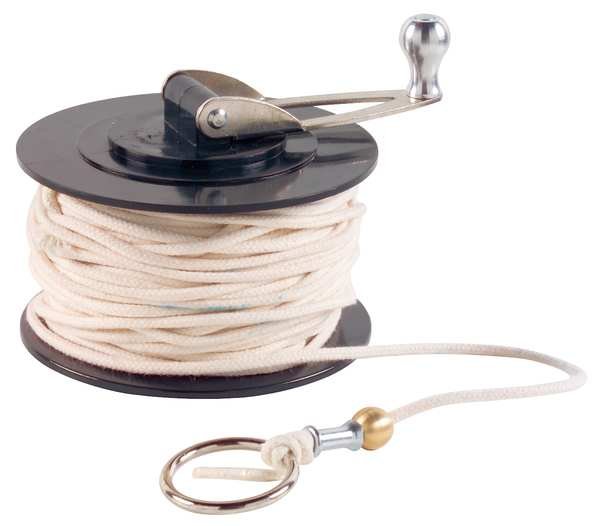 Chalk Line, w/Handle, Wht, 140 ft, For 6XGL2, Keson, Mfr#: RLG140FL
