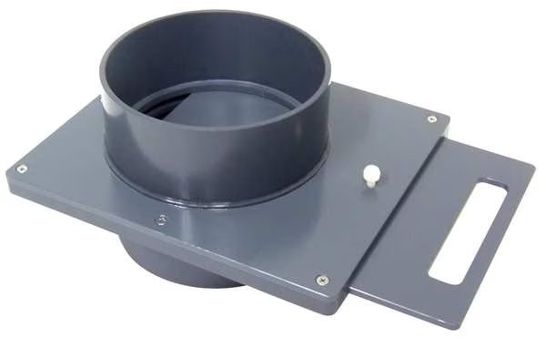 Manual Blastgate, Type I PVC, 6 3/8 in L, Plastic Supply, Mfr#: PVCB06