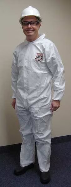 Disposable Coveralls, 25 PK, White, Microporous Fabric, Zipper, International Enviroguard, Mfr#: 8012-M