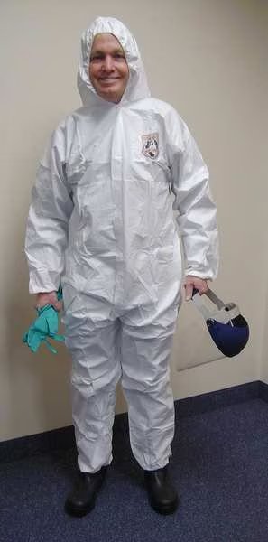 Hooded Disposable Coveralls, 25 PK, White, Fabric, Zipper, International Enviroguard, Mfr#: 8015-XL