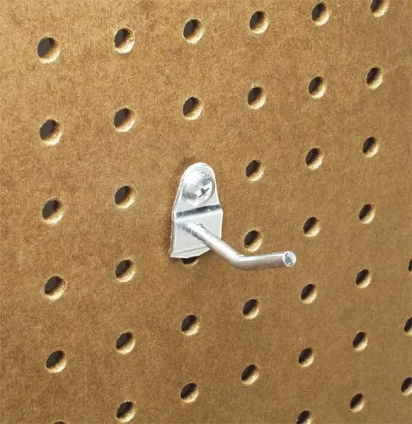 1 In. Single Rod 30 Degree Bend Steel Pegboard Hook for 1/8 In. and 1/4 In. Pegboard 10 Pack, Triton Products, Mfr#: 71123